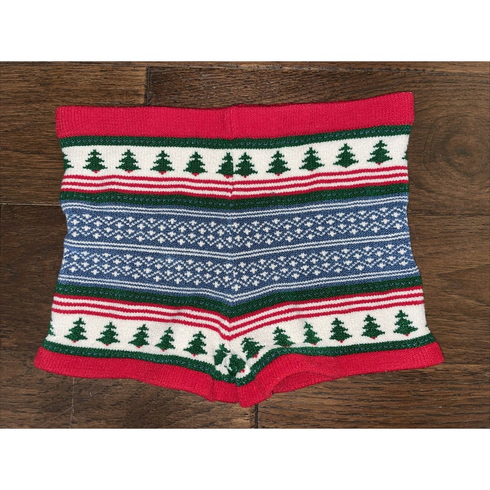 Knitty Kitty Shorts Small Snowman‎ Knit Christmas Tree Booty